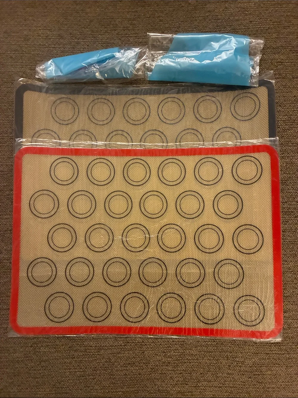 2 Premium Non-Stick Cooking Mats with 2 Piping Bags and Tips